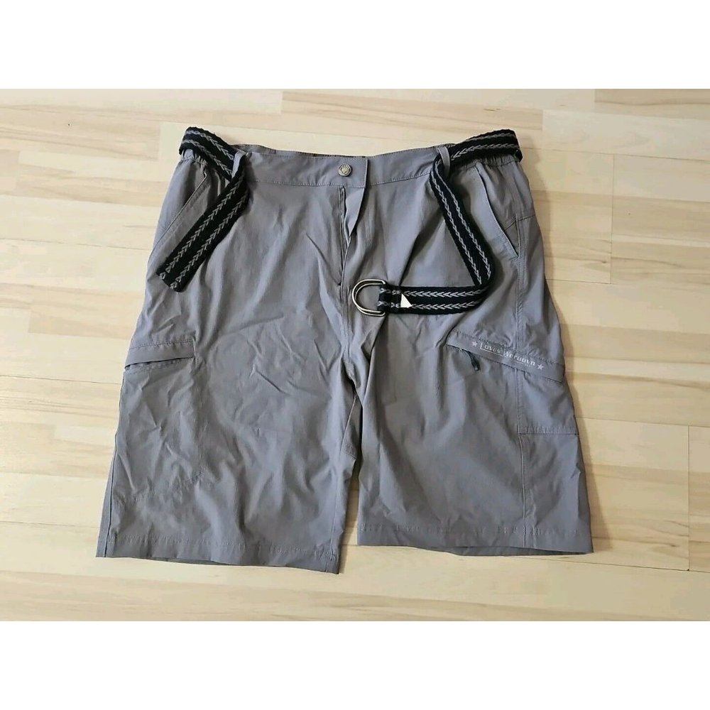 Loves Werouvn Cargo Pants w/Black/Gray Cloth Belt, Men's 36, Gray Spandex